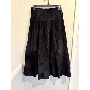 Vintage Comint Black Leather Long Skirt 9/10 Leathercraft Process